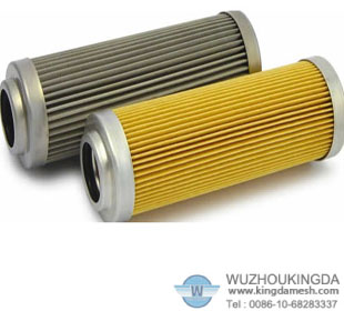 Pleated stainless mesh filter element