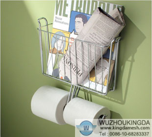 Stainless steel bathroom magazine rack