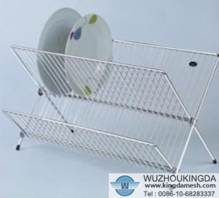 Stainless steel folding dish & bowl rack 