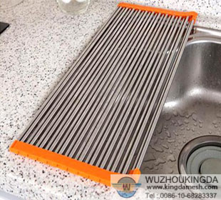 Stainless steel over the sink dish drainer