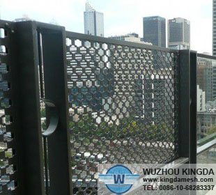 Perforated metal railing