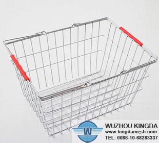 Wire mesh basket with handle
