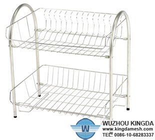 Two tier kitchen dish rack