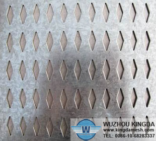 Diamond hole perforated mesh plate