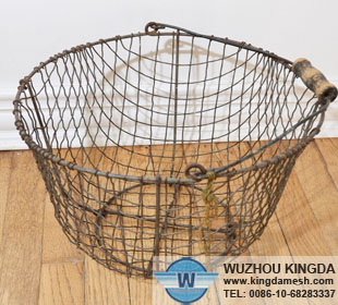 Antique wire basket
