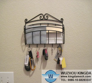 Wall mounted mail holder and key rack