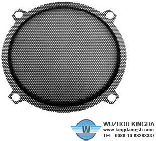 Perforated steel grills for speakers