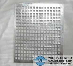 Sheet metal with square holes