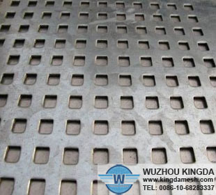 Sheet metal with square holes