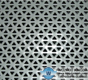 Perforated metal screens triangular holes