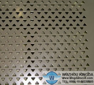Perforated metal screens triangular holes
