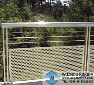 Perforated metal fence