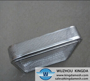 Perforated wire mesh basket