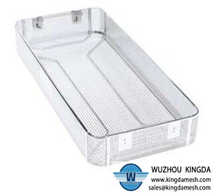 Stainless steel perforated basket or tray