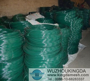 Green PVC coated wire
