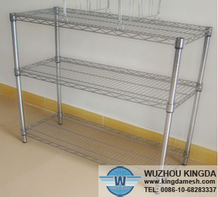 Chrome wire shelving rack