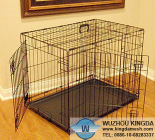 Folding mesh dog cage