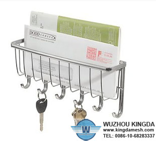 Wall mounted mail holder and key rack