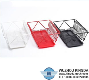 Powder coated stainless steel dish drainer