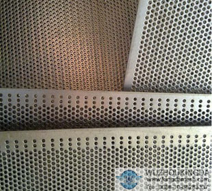 Metal sheet with holes