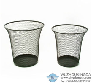 Wire mesh waste paper basket